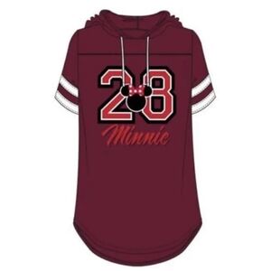 ****Disney Burgundy Minnie Mouse 28 Hooded Jersey  Junior XL - 15-17